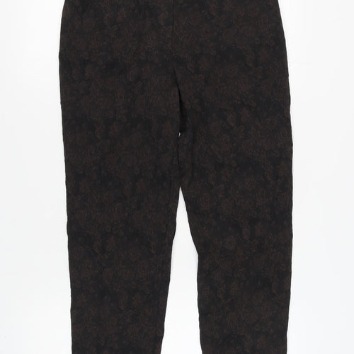 Verse Women's Black Floral Trousers Size 12