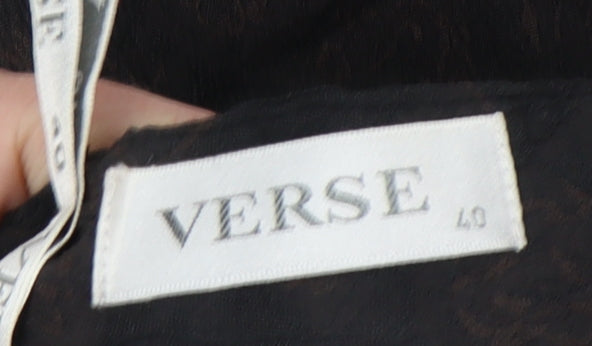 Verse Women's Black Floral Trousers Size 12