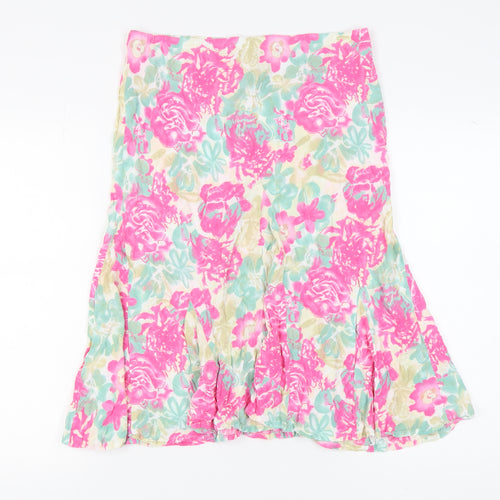 Damart Women’s Multicoloured Floral Flare Skirt, Size 12