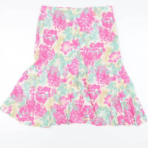 Damart Women’s Multicoloured Floral Flare Skirt, Size 12