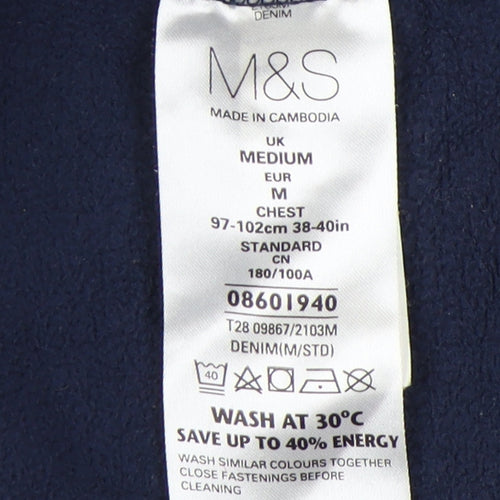 Marks and Spencer Men's Blue Zip Jacket Medium