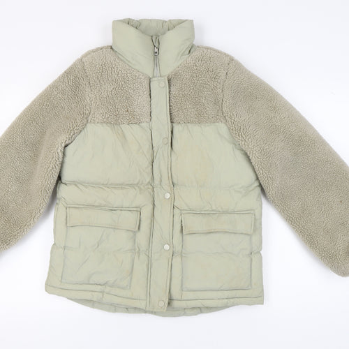 Weekend Vibes Women's Beige Puffer Jacket Size 8