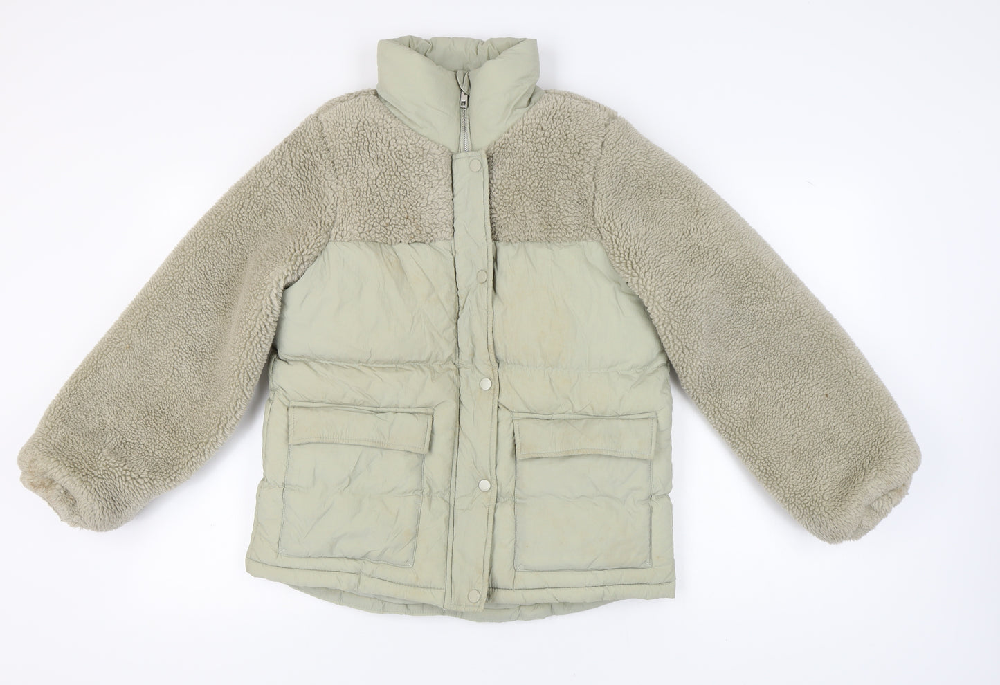 Weekend Vibes Women's Beige Puffer Jacket Size 8
