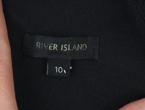 River Island Women's Black High Neck Dress Size 10