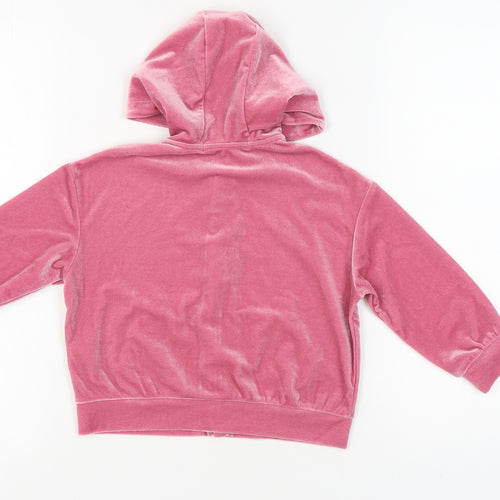 Very Girls Pink Velour Full Zip Hoodie, Size 3 Years