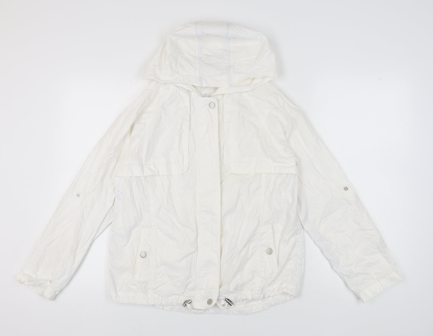 Marks & Spencer Women's White Hooded Jacket Size 10
