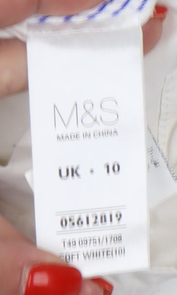 Marks & Spencer Women's White Hooded Jacket Size 10