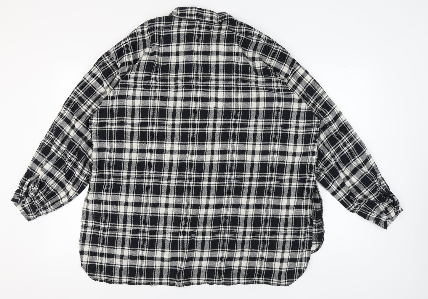 ASOS DESIGN Women's Black Plaid Button-Up Shirt Size 16