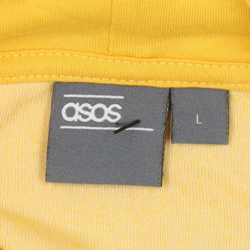 ASOS Yellow Unisex Pullover Hoodie L Casual Stylish