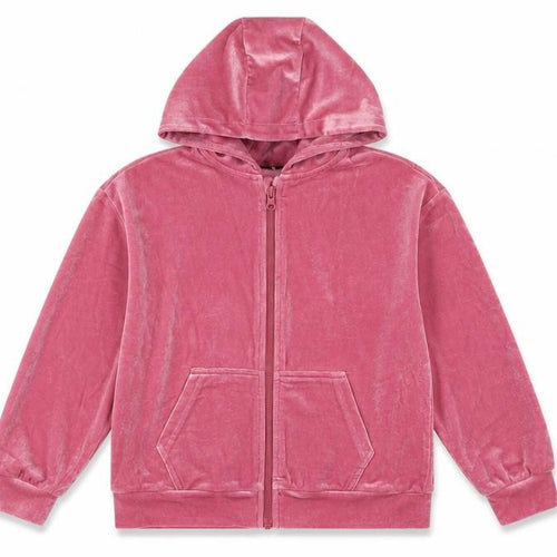 V by Very Pink Girls 8 Years Velour Hooded Full Zip Hoodie