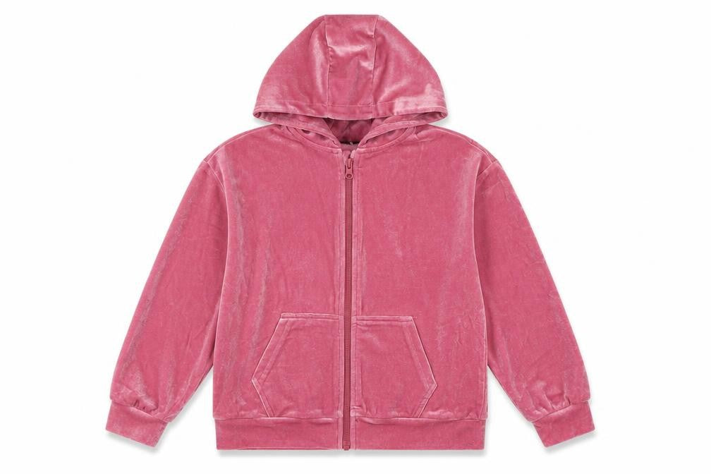 V by Very Pink Girls 8 Years Velour Hooded Full Zip Hoodie