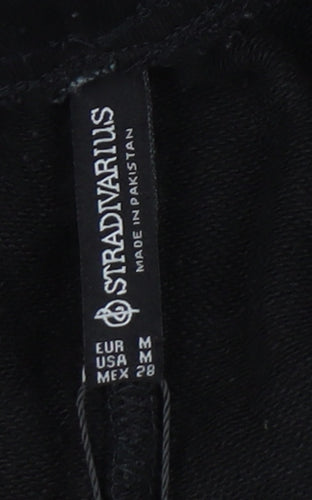 Stradivarius Women's Black Sweatpants, M, Elastic Waist, Knit