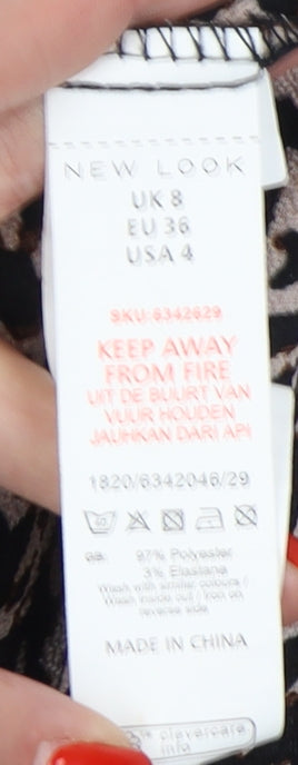 New Look Women's Animal Print Shift Dress, UK 8