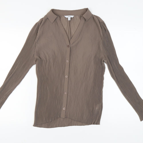 Next Women's Brown Collared Blouse - Size 16