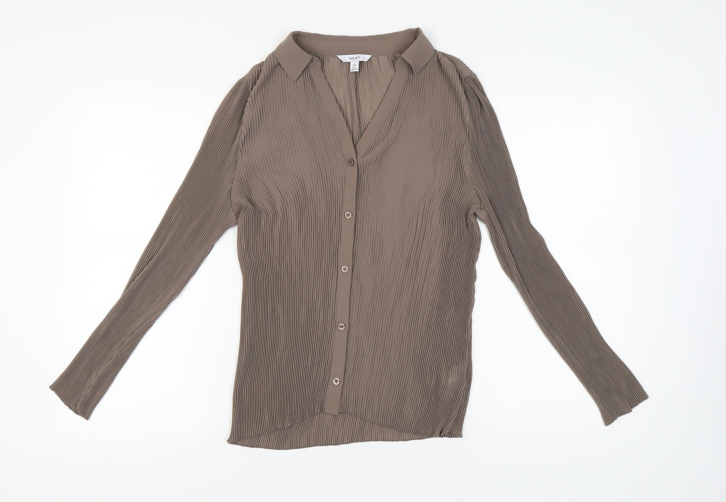 Next Women's Brown Collared Blouse - Size 16