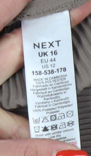 Next Women's Brown Collared Blouse - Size 16