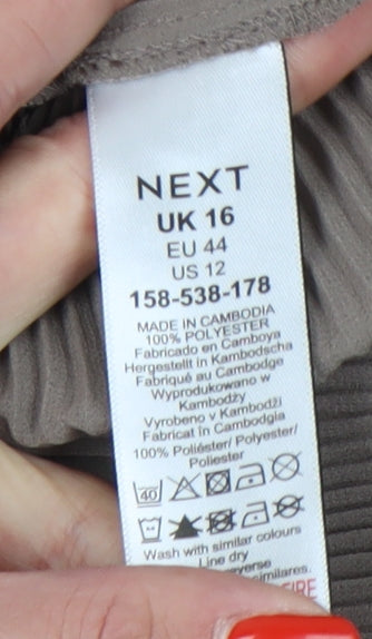 Next Women's Brown Collared Blouse - Size 16