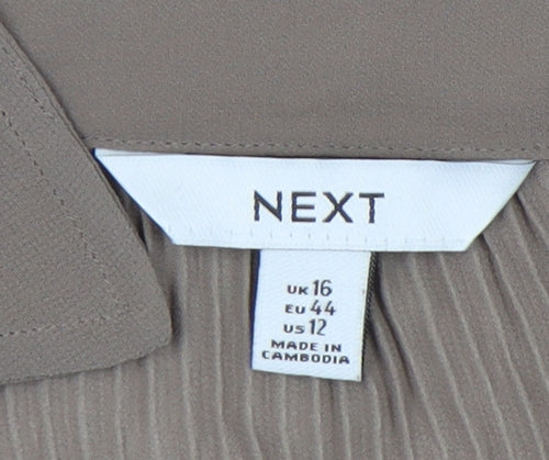 Next Women's Brown Collared Blouse - Size 16