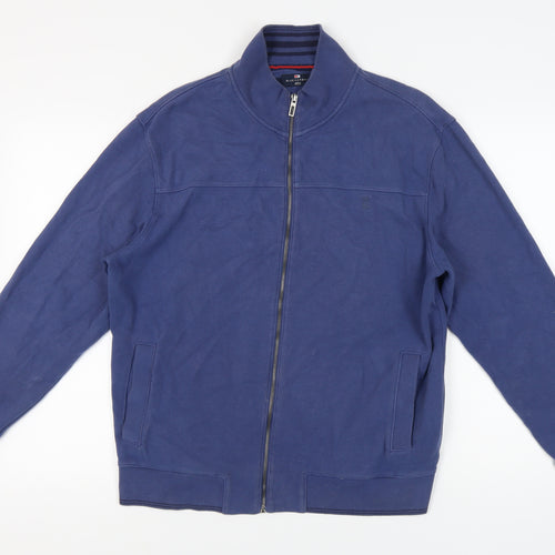 Marks and Spencer Men's Blue Full Zip Sweatshirt, M