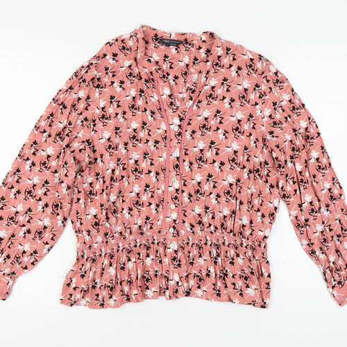 Marks and Spencer Women's Pink Floral Blouse Size 18