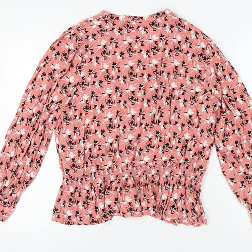 Marks and Spencer Women's Pink Floral Blouse Size 18