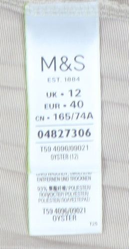 Marks and Spencer Women's Beige Pleated Midi Skirt UK 12