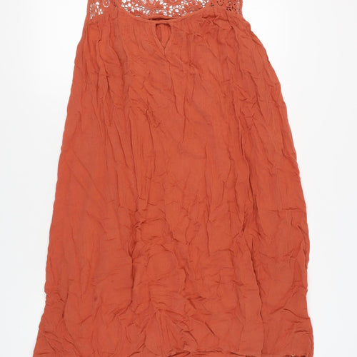 Next Women’s Orange Crochet Accented Dress Size 16