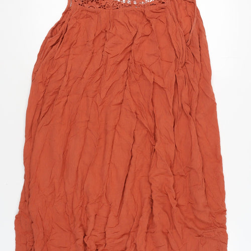 Next Women’s Orange Crochet Accented Dress Size 16