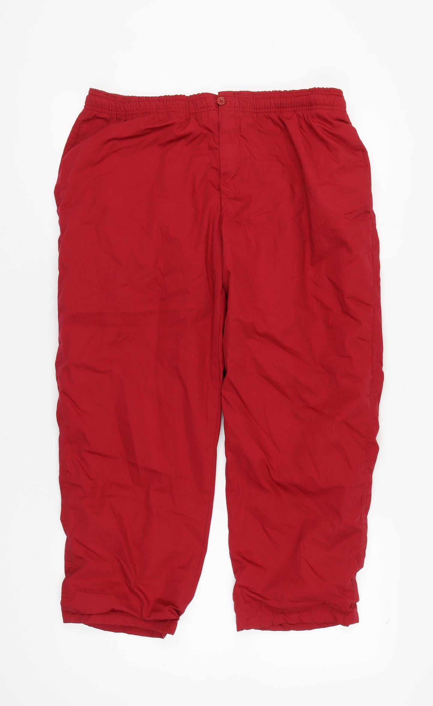 Clifford James Mens Red Elastic Waist Trousers XS