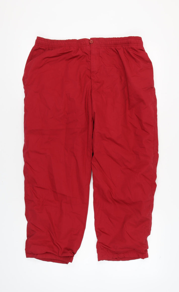 Clifford James Mens Red Elastic Waist Trousers XS
