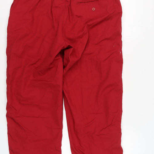 Clifford James Mens Red Elastic Waist Trousers XS