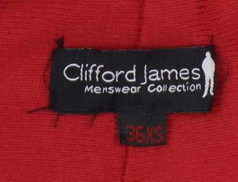 Clifford James Mens Red Elastic Waist Trousers XS