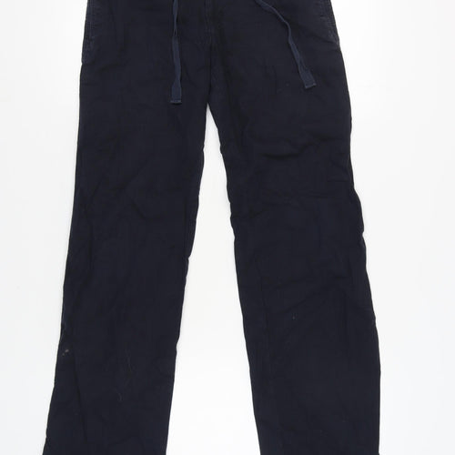 MNG Women's Blue Casual Straight Trousers Size 10