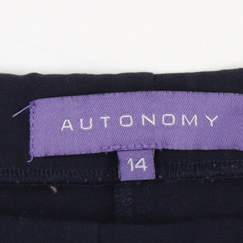 Autonomy Women's Black Straight Leg Trousers, Size 14