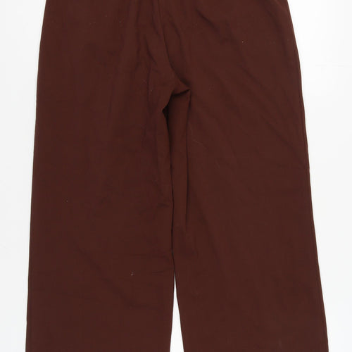 Stradivarius Women's Brown Wide-Leg Trousers UK 12