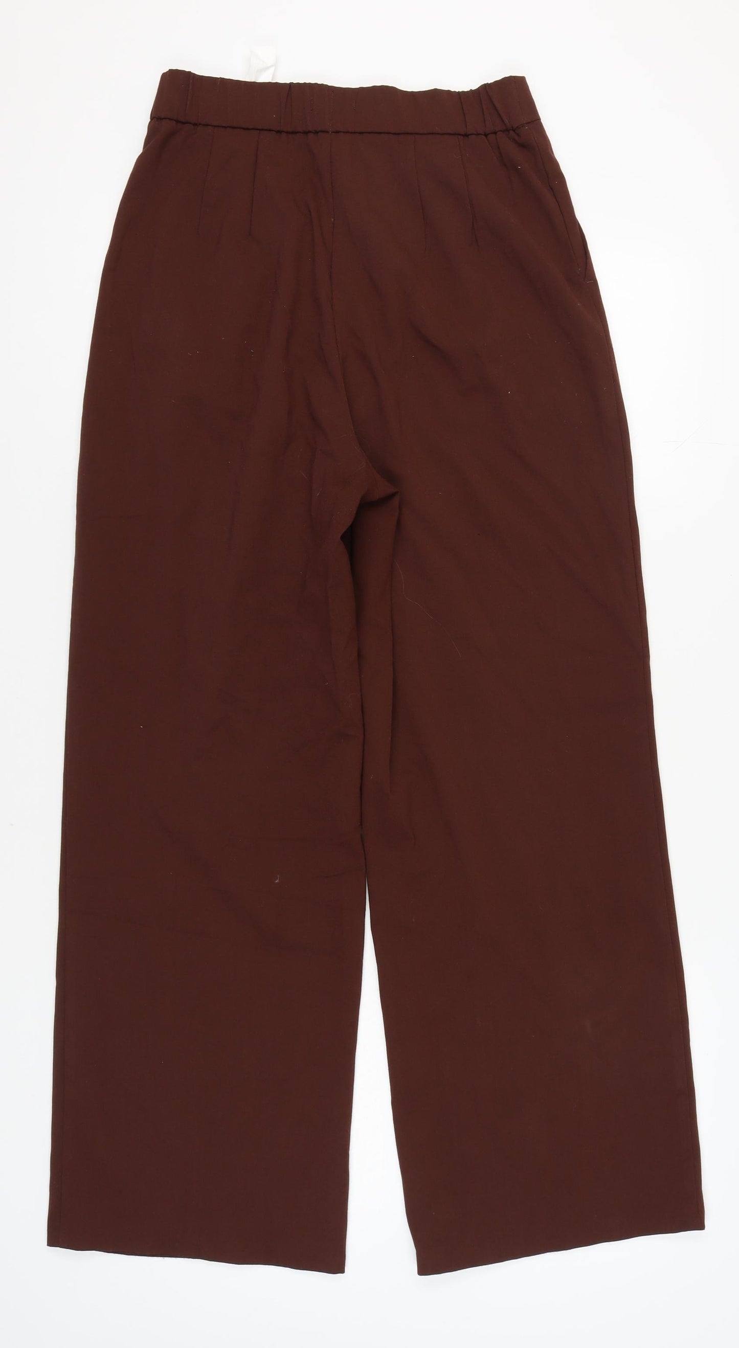 Stradivarius Women's Brown Wide-Leg Trousers UK 12