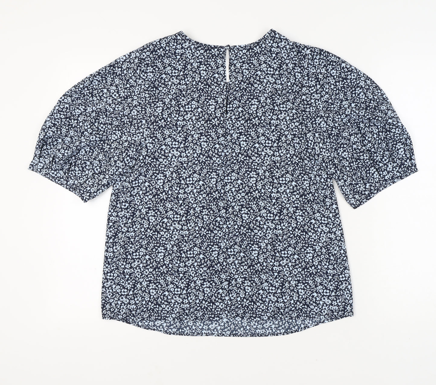 Marks and Spencer Women's Blue Floral Blouse Size 10