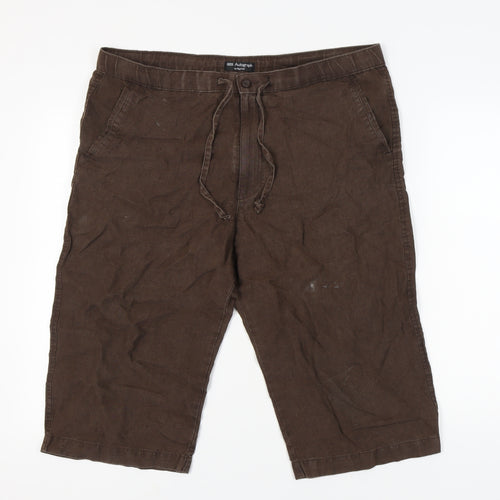 Marks & Spencer Men’s Brown Linen Shorts Size 38