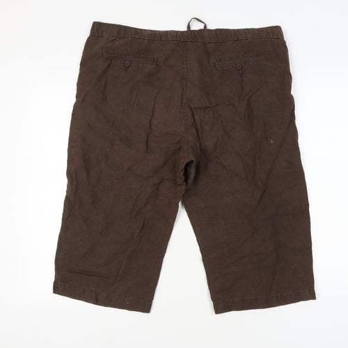 Marks & Spencer Men’s Brown Linen Shorts Size 38