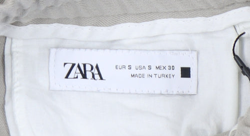 Zara Women's Beige Jogger Trousers S Casual