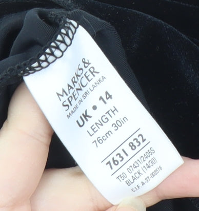 Marks and Spencer Women's Black Midi Skirt, Size 14