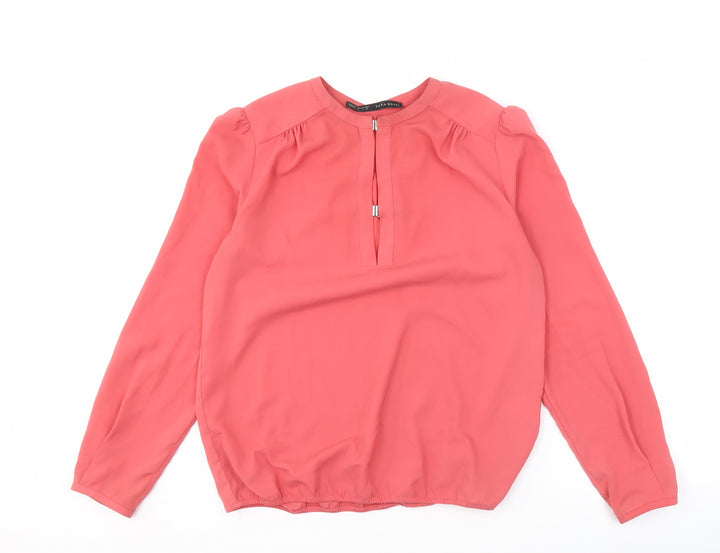 Zara Basic Women's Red Blouse, S, Long Sleeve, Casual