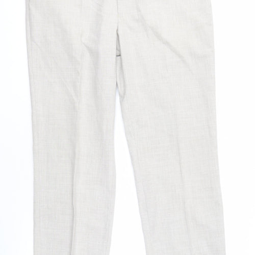 Gurteen Men's Ivory Trousers - L, Regular Fit