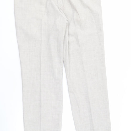 Gurteen Men's Ivory Trousers - L, Regular Fit