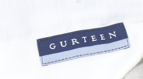 Gurteen Men's Ivory Trousers - L, Regular Fit