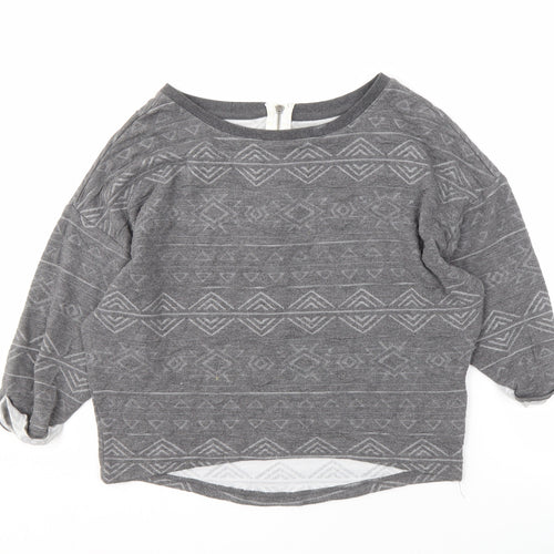 ONLY Women’s Grey Geometric Sweatshirt, M, Casual