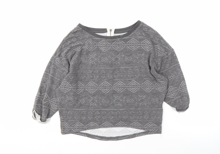 ONLY Women’s Grey Geometric Sweatshirt, M, Casual