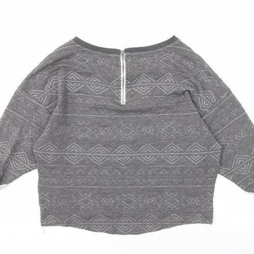 ONLY Women’s Grey Geometric Sweatshirt, M, Casual