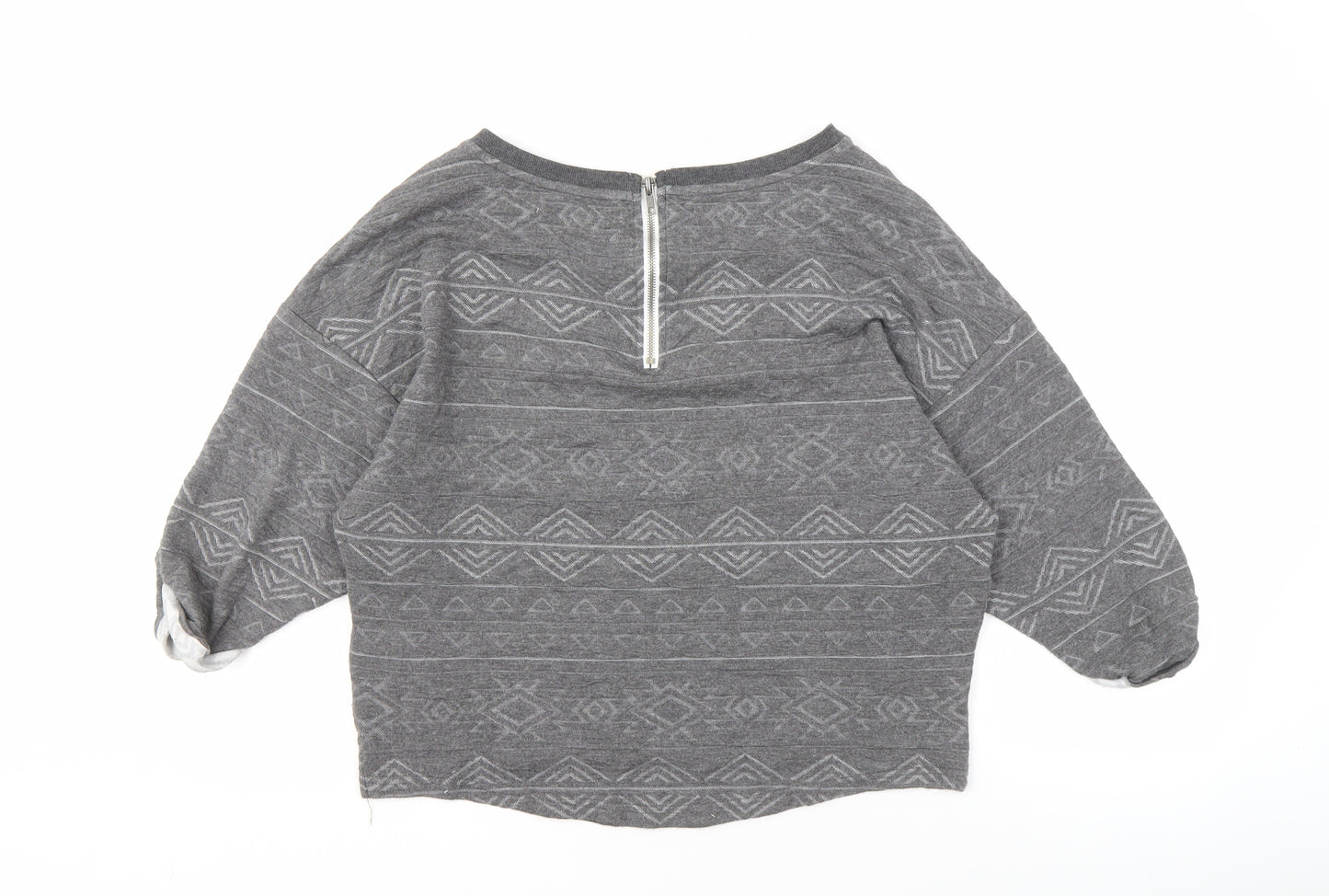 ONLY Women’s Grey Geometric Sweatshirt, M, Casual