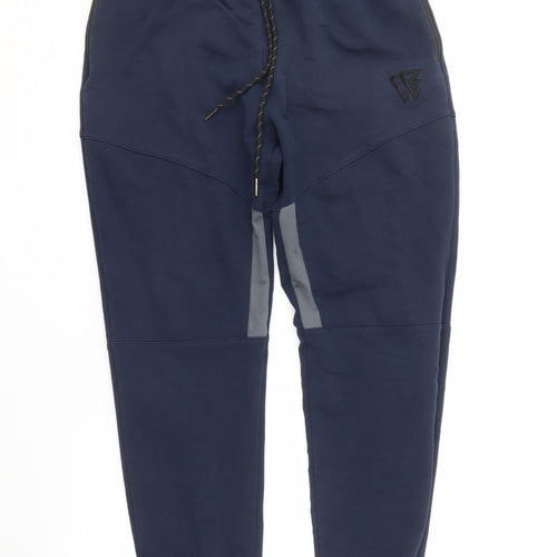Men's Blue Jogger Trousers, M, Cotton Blend, Elastic Waist